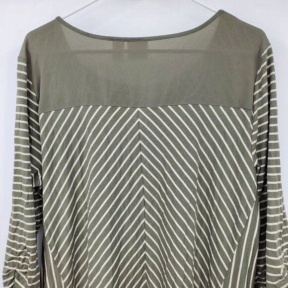 Chico's Fresh Striped Green and White Women's Blouse Top Shirt Large - Picture 9 of 10